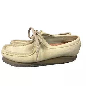Clarks Original Wallabee Shoes MENS 7 1/2 M Sand Suede Chukka 35395 Crepe Sole - Picture 1 of 8