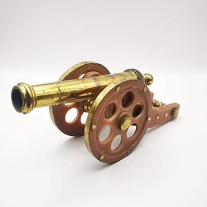 Brass Figuren Vintage Handmade Mini Cannon Brass Plastic 626g USSR 70s - Picture 1 of 7