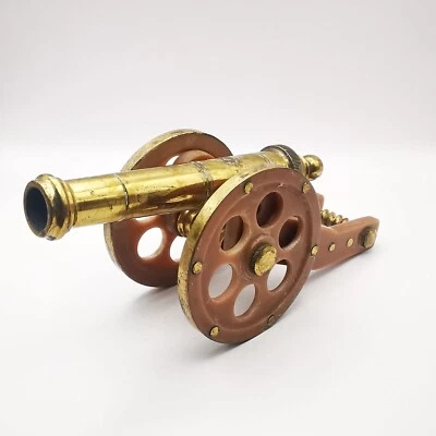 Brass Figuren Vintage Handmade Mini Cannon Brass Plastic 626g USSR 70s - Image 1 of 4