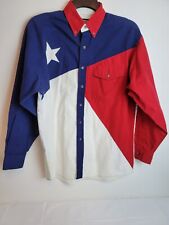 Panhandle Slim Men's Sz Lg American Red/White/Blue with Star Long Sleeve Shirt