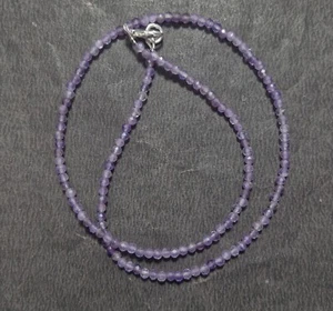 Purple Amethyst Gemstone 925 Sterling Silver 15" String Jewelry Mala Necklaces - Picture 1 of 8