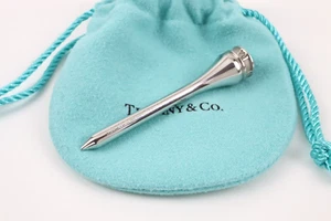 Tiffany & Co. 2004 Atlas Golf Tee Pin Sterling Silver 925 w/Pouch - Picture 1 of 8