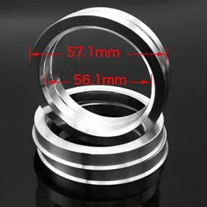 4pcs Alloy Customize Made Wheel Spacer Spigot Hub Centric Rings 57.1mm to 56.1mm - Foto 1 di 9
