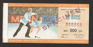 YUGOSLAVIA-LOTTERY-SPECIMEN-COMMUNIST PERIOD-VERY RARE-2 KOLO-SPORT-1989. - Picture 1 of 2