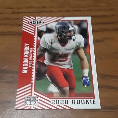 2020 Sage Hit Premier Draft Mason Kinsey RC Berry Wide Receiver Red Parallel #18 - Image 1 of 2