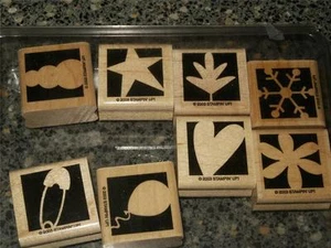Stampin' Up! Juego completo de 8 piezas "Bold Shapes" 2003 como nuevo - Imagen 1 de 3