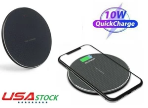 Wireless Charger Qi Slim Charging Pad for iPhone Android 10W Charging Pad 2-Pack - Picture 1 of 7