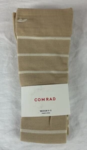 Comrad Knee High Compression Socks Medium 9-11 Sand/Almond Stripe UNISEX - Picture 1 of 3