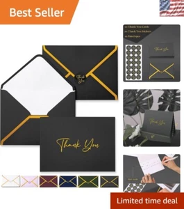 Schwarze Dankeskarten für alle Anlässe mit Umschlägen - 20 elegante Notizen, 4x6 - Bild 1 von 10
