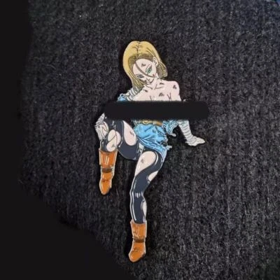 Dragon Ball Z Android 18 Lazuli Sexy Fan-fiction Metal Badge Pin Anime Brooch - Image 1 of 4