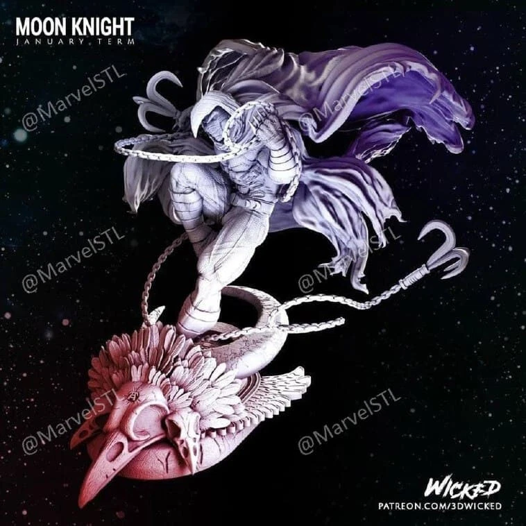 Kit Modelo Estatua Escultura Caballero Luna Resina Sin Pintar/Sin Montar Foto 1 de 2