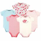 Touched by Nature Organic Cotton Bodysuits, Rosebud, 5-Pack