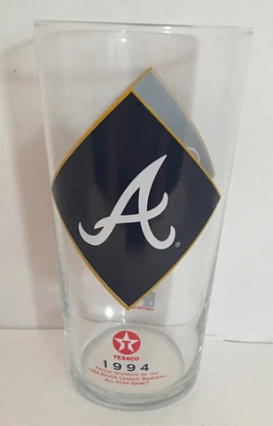 Vintage 1994 Atlanta Braves Texaco Drinking Glass 12oz Cover