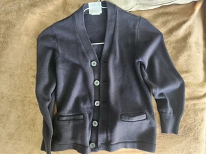 DENNIS KIDS DARK NAVY CARDIGAN UNIFORM SWEATER - SIZE XS - Picture 1 of 3