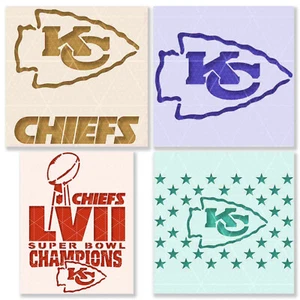 KC Kansas City Chiefs Stencil – Reusable & Durable – 10 Mil High Quality Mylar - Picture 1 of 25