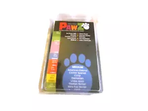 12 NEW Pawz Medium Black Rubber Dog Boots Reusable Waterproof Protex - Picture 1 of 2