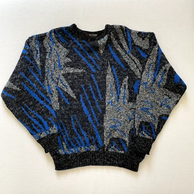 Винтажный скандинавский свитер мужской размер XL вязаный дедушка Biggie Christmas Ugly 90-е сделано в США - Изображение 1 из 4