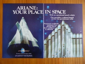 6/1983 PUB ARIANESPACE FUSEE ROCKET RAKETE SATELLITE LANCEUR ARIANE ORIGINAL AD  - Picture 1 of 1