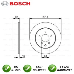 Brake Discs Rear Left Bosch Fits Nissan Qashqai X-Trail Porsche Macan - Picture 1 of 12