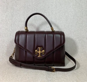 NEW Tory Burch Kira Quilted Burgundy Small Satchel/Shoulder/Crossbody Bag - Picture 1 of 13