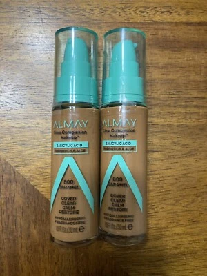Almay Clear Complexion Acne Foundation Makeup for Sensitive Skin 800 Caramel X 2 - Image 1 of 2