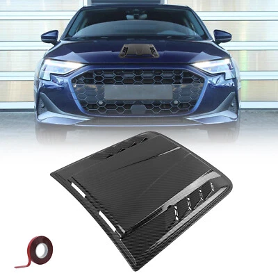 For Audi A3 A4 A5 A6 Carbon Hood Air Vents Car Hood Scoop Bonnet Air Trim Cover - Image 1 of 4