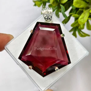 Best Quality 104+ Ct Red Topaz German Silver Solitaire Fancy Cut Gemstone - Picture 1 of 5