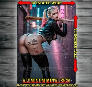 Sexy Harley Quinn Spank Me I Deserve It Metal Sign Wall Art 10" x 14" - Picture 1 of 1