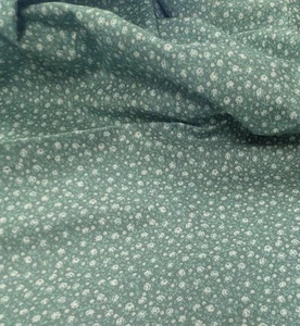 Soft Green/Grey Small Print Floral Cotton Fabric. By Concord House - Picture 1 of 2