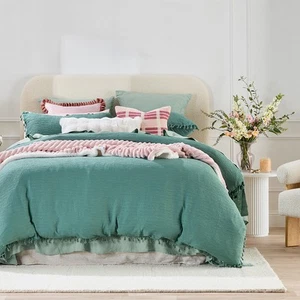 Talia Jade Green Quilt Cover Set - Picture 1 of 6