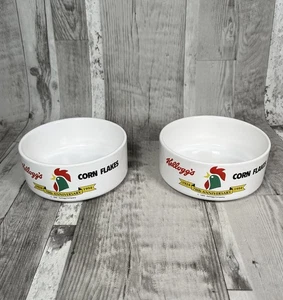 Vintage Kellogg's Corn Flakes 70th Anniversary 1990s Breakfast Cereal Bowls X2 - Foto 1 di 17
