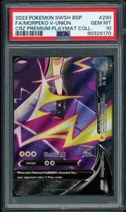 Alfombra de juego arte completo Pokemon Crown Zenith Morpeko V-Union Coll #290 PSA 10 GEMA COMO NUEVA - Imagen 1 de 2