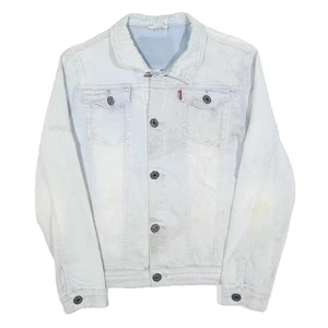 Chaqueta vaquera de algodón blanca para niños LEVI'S XL cierre de botones calce clásico informal - Imagen 1 de 6