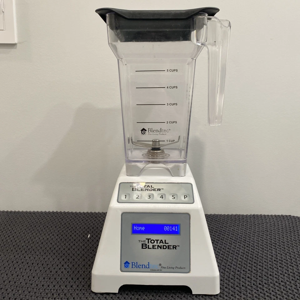 Licuadora total BlendTec ES3 blanca 36 OZ Wildside + jarra con tapa recuento de ciclo 141 Foto 1 de 4