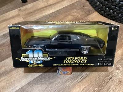 Ford Torino GT 1970 escala 1:18 todo negro 10 aniversario Muscle 1 de 4998 Ertl Foto 1 de 4