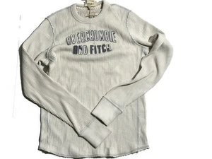 Camisa Waffle Abercrombie & Fitch Vintage 1892 Marfil Manga Larga Hombres Gamuza Nueva - Imagen 1 de 2