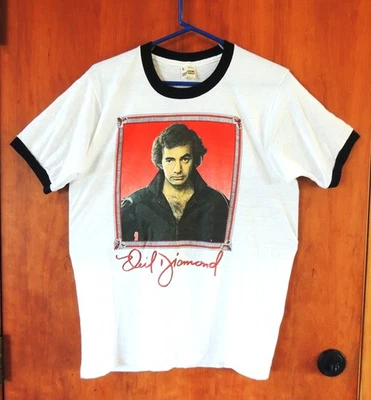复古 80 年代 Neil Diamond Live at the Forum Concert T 恤-永不磨损尺寸 LG。 — 第 1/4 张图片