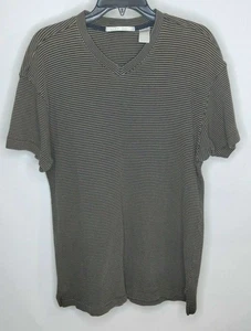 Perry Ellis Damen Shirt Oberteil Bluse Tee Kurzarm gestreift braun Gr. XL  - Bild 1 von 4