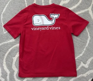 Vineyard Vines Kinder T-Shirt Größe 7 rot Baseball Tasche - Bild 1 von 4