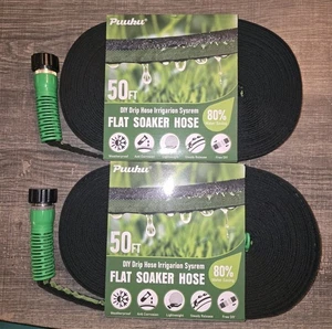 100FT Soaker Hose, Heavy Duty Double Layer Gardening Hoses, save 80% Water, Flex - Picture 1 of 10