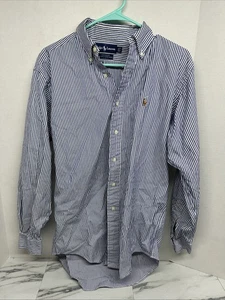 Ralph Lauren Men ‘s 15/33 Button Down Oxford Yarmouth 100% Cotton Shirt Blue - Picture 1 of 6