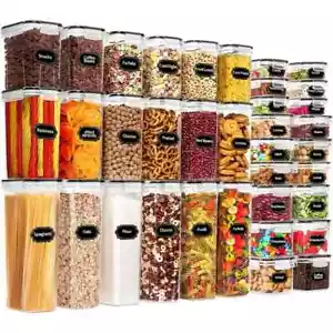 56 Piece Kitchen Food Container Set - Durable, Airtight, Leak-Proof BPA Free Set - Picture 1 of 16