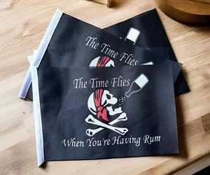 TIME FLIES WHEN YOU'RE HAVING RUM Pirate Pack of 4 Mini flags 22cm x 15cm FLAG - Picture 1 of 1