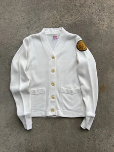 VINTAGE Wilson Sweater Mens Adult 36 White Tennis V Neck Outdoors Casual Patch - Picture 1 of 8