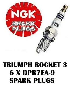 TRIUMPH ROCKET 3 NGK SPARK PLUGS X 6 DPR7EA-9 - Picture 1 of 3