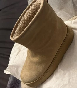 NEW Gucci Winter Beige Suede Prestige Shearling UGG Ankle Boots | 38+ NIB - Picture 1 of 9