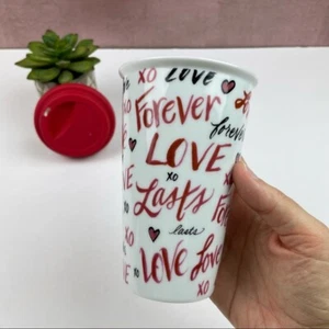 Jeanetta Gonzales Forever Love Red White Valentine Love Coffee Mug Cup - Picture 1 of 8