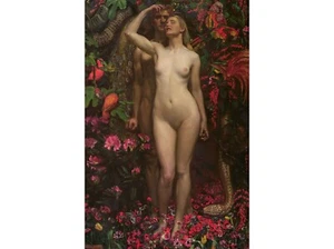 John Byam Liston Shaw : "Adam and Eve with the Snake" — Giclee Fine Art Print - Picture 1 of 7