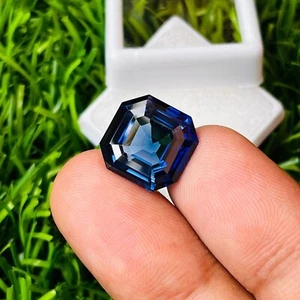 Natural Certified Tanzanite Blue Color 9.86 Ct Asscher Cut Loose Gemstone - Picture 1 of 5