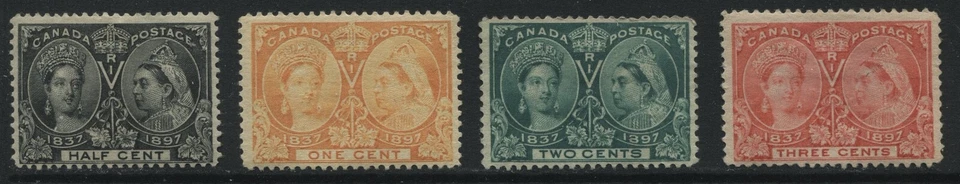 Canada 1897 1/2 cent to 3 cents Jubilees mint o.g. hinged - Image 1 of 1